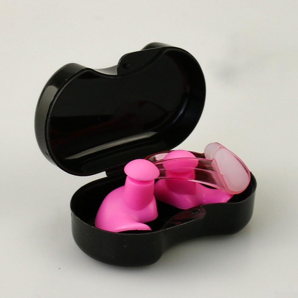 

Улучшение ощущений от плавания благодаря водонепроницаемым спиральным берушам и набору зажимов для носа розовый