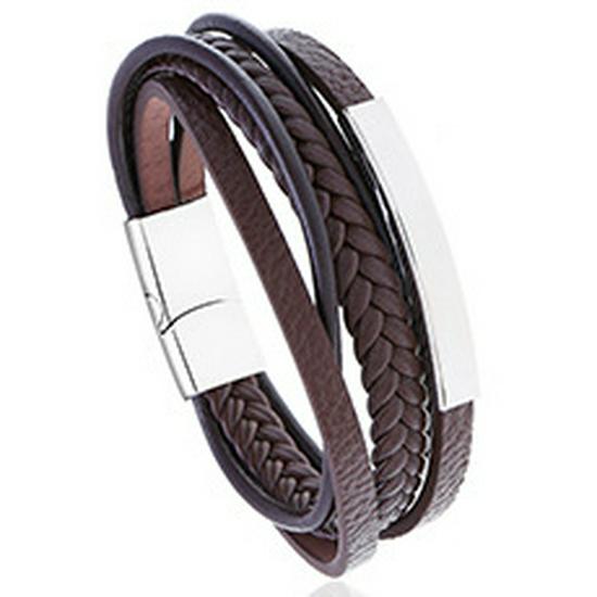 Retro Distressed Men's Cowhide Watch: European American Punk Wide Leather Bracelet Jewelry