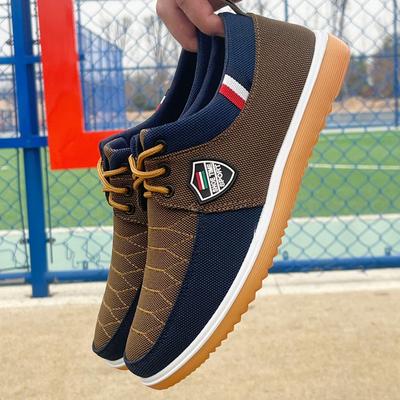 2025 Men's Breathable Canvas Lace-up Work Casual Shoes for Middle-aged and Elderly