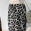 Skirt Women Summer Casual Versatile Leopard  Elastic Half Skirt Loose Comfortable Oversize Stretchy Bustier Skirt