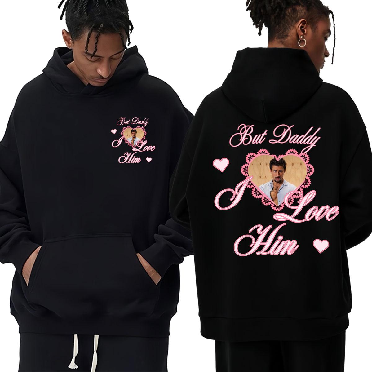 

Bad Bunny But Daddy I Love Him Print Hoodies Trendy Vintage Men Women Fans Gifts Sweatshirt Oversized Fleece Casual S