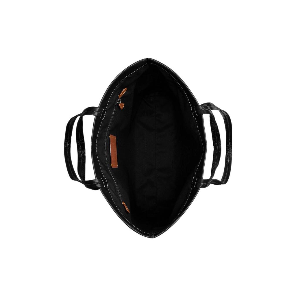 Coach Hall 35 Solid Color Logo Stripe Seam Zipper Pocket Leather Tote Bag Men tote bags Black CO839-BLK