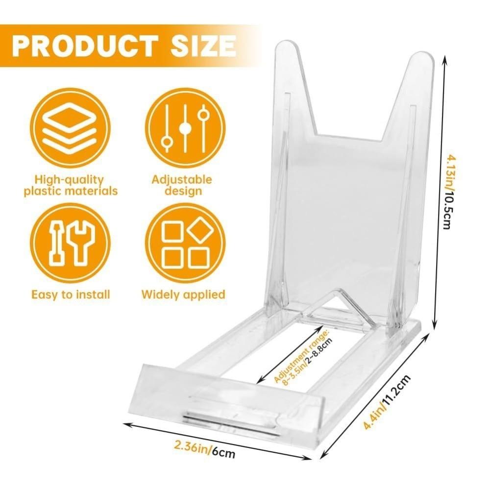 5Pcs Adjustable Sliding Clear Display Stand Transparent Acrylic Display Holder Rack Multifunctional Plate Holder Art Exhibition