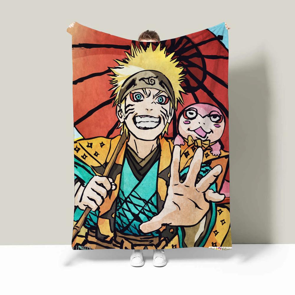 Koc flanelowy Naruto na sofę, zimowy, puszysty, w kratę, luksusowy, dla dorosłych, ręcznik plażowy, dom i dekoracja, pościel z mikrofibry