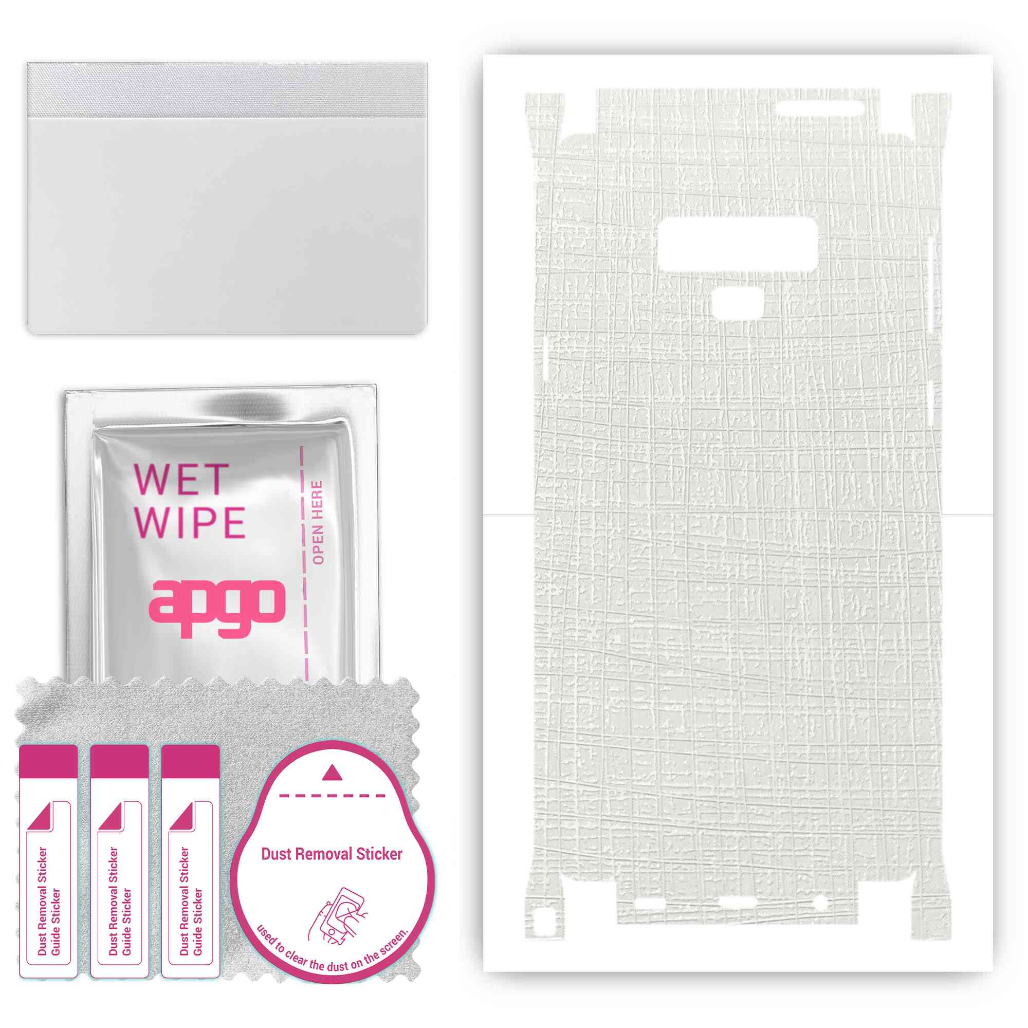 

apgo Protective Skin Sticker for the back+sides compatible with Samsung Galaxy Note 9, Full Wrap Film, Foil, Vinyl - Pattern White Fabric