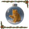Cute Cat Christmas Ball Ornament 3D Animal Clear Plastic Ball Xmas Tree Ornaments
