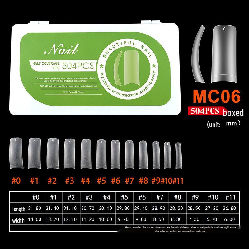

White Porcelain Matte Pointed False Nail Tips - 504 Pieces