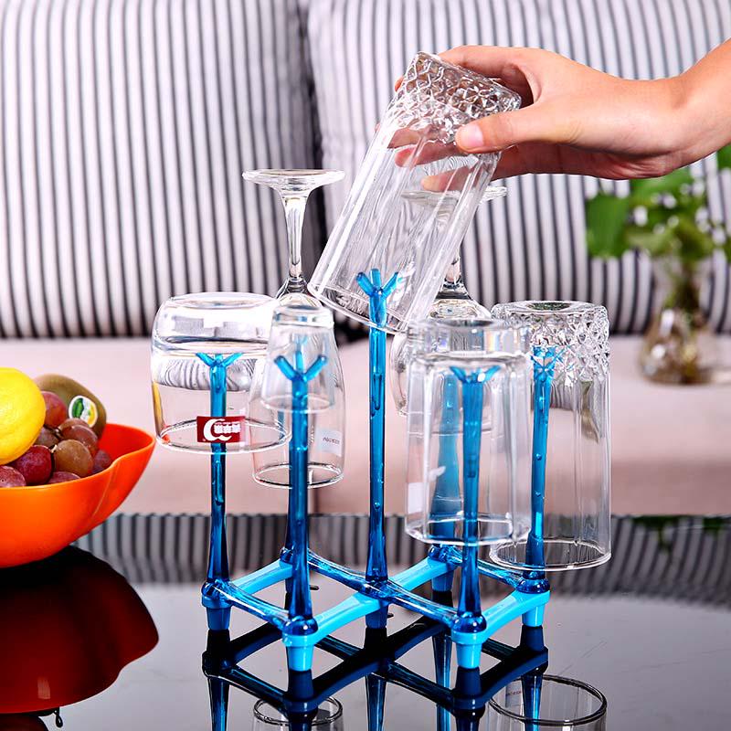 1 Pc Foldable Home Glass Cup Rack Water Mug Draining Drying Organizer Drain Holder Stand Seven Cups Home