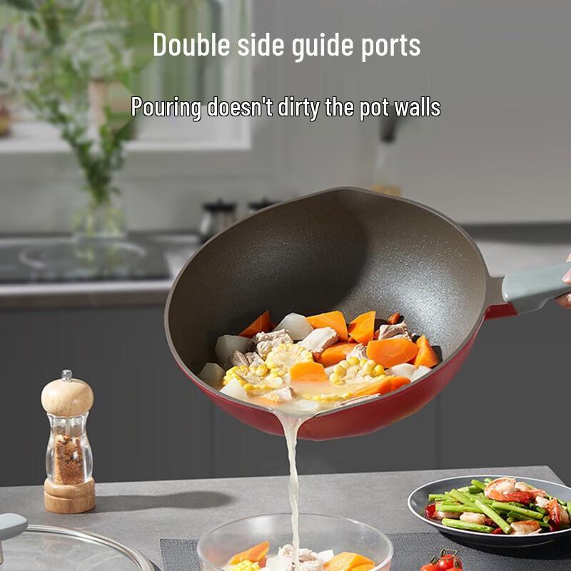 Supor 28cm Red Dot Titanium Non-stick Wok