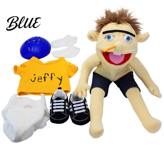 Parent-child Interaction Toy Jeffy Hand Puppet with Removable Tops Shoes Adventure Game Figure Doll Plushies Christmas Gift for Children Fans