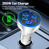 150W 6 Ports Car Charger Fast Charging PD QC 3.0 USB C Car Phone Charger Type C Adapter In Car For iPhone Samsung Huawei Xiaomi