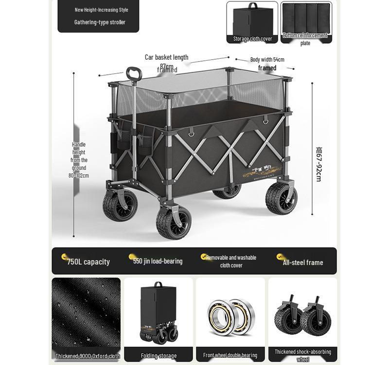 Tragbarer Falt-Campingwagen für Outdoor-Picknick- und Camping-Abenteuer