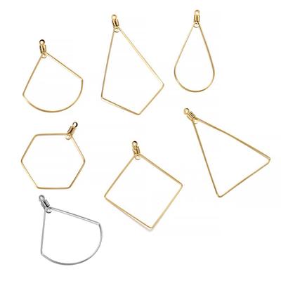 10/20 Stück Edelstahl Ohrringe Anhänger DIY Zubehör Gold Farbe Geometrisch geformter Charme für die Schmuckherstellung