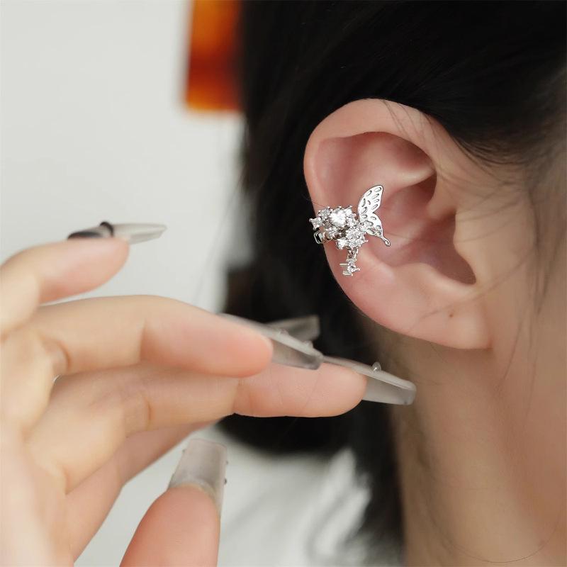 Asymmetric Butterfly Tassel Non-Piercing Ear Cuff - Women's Sweet Fashion Earrings