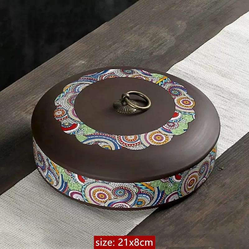 

Retro Purple Clay Pu er Tea Tin Large Wake Tea Jar Single-layer Coffee Storage Box Customized Living Room Desktop Candy Jars