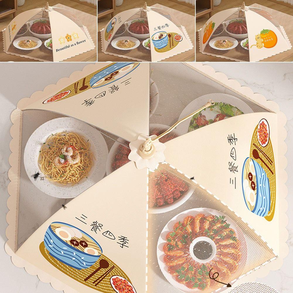 

Foldable Meal Leftovers Cover Dustproof Dining Table Cover Cute Food Cover Home Use C