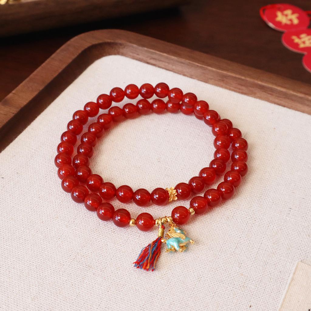 Natural Agate Bracelet Female Pony Pendant Non-fading Bracelet Jewelryfashion Women Daily Jewelry Gift