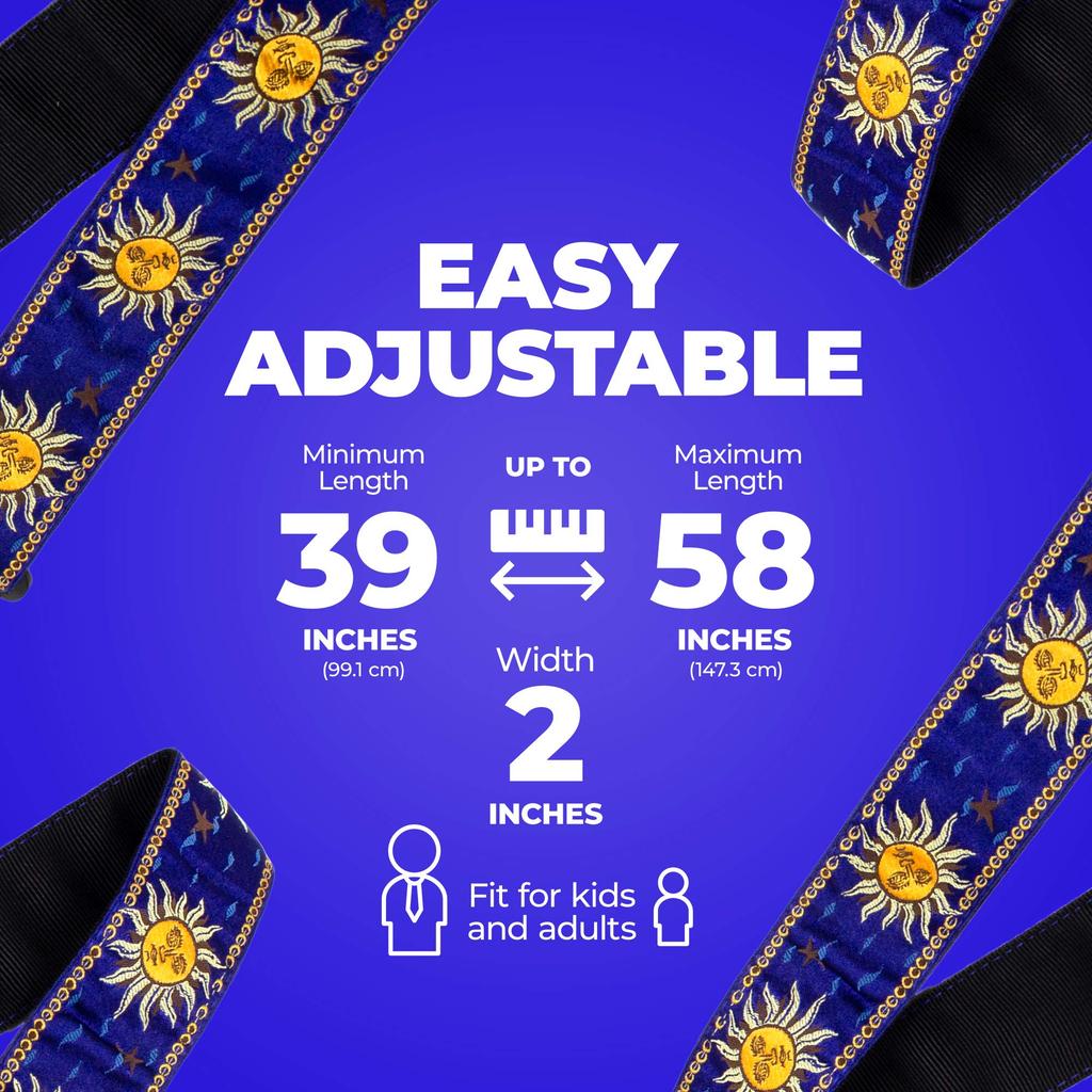 P Leathers Jacquard Gitarrengurt Blau Perri's Ltd. TWS-7009 SUNS-BLU