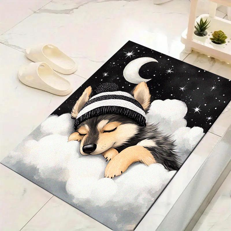 Good Night Dogs Carpet Rug for Living Room Bedroom Home Sofa Decoration,Kids play Non-slip Floor Mat
