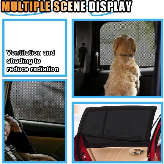 2 Pack Car Window Shades for Baby, Breathable Mesh Sun Shades, UV Rays and Heat Protection, Large 31"x24", for Car SUV Camping