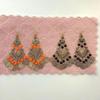 Vintage European & American Style Fan-Shaped Petal Tassel Earrings with Water Drop Oil Painting Flower Design