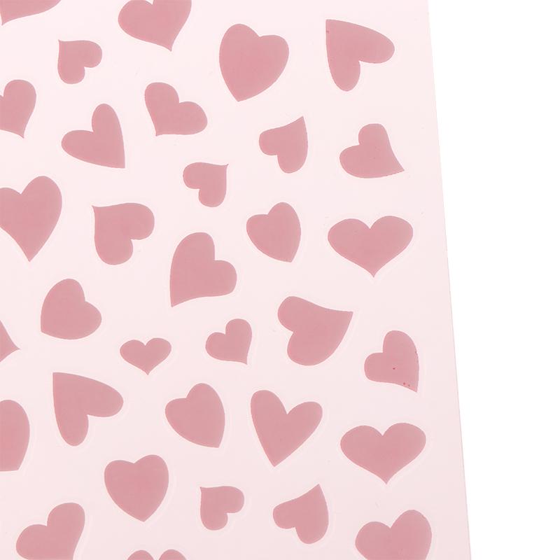 Hollow Heart Sticker For Nail Gold Pink Love For Women Slider Nail Art Decoration Holographic Manicure Accessory