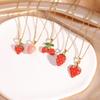 Fashion Zircon Cherry Pendant Titanium Steel Necklace Women's Collarbone Chain Jewelry