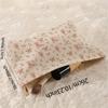 New Portable Floral Cosmetic Bag Corduroy Lightweight Zipper Makeup Organizer Multifunctional Large Capacity Storage Bag Travel