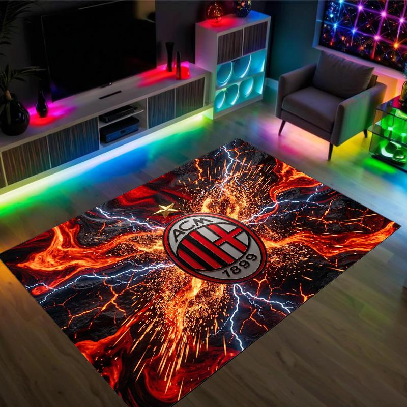 AC Milan Design Crystal Velvet Carpet Cozy Non?Slip Printed Rug For Bedroom Living Room Entrance