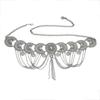 Mei New women's belt - rhinestone-embellished vintage metal coin pendant belly dance waist chain