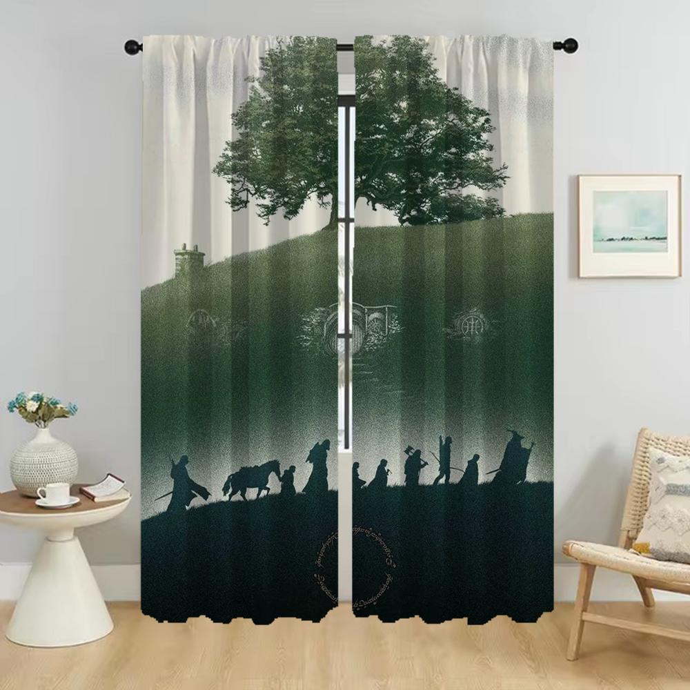 

L-Rings Anti-mosquito Curtains for Living Room Blackout Curtain Home Interior Curtains 2 Pieces Tulle for Bedroom Shades Kitchen W50xH70cmx2pcs-CL