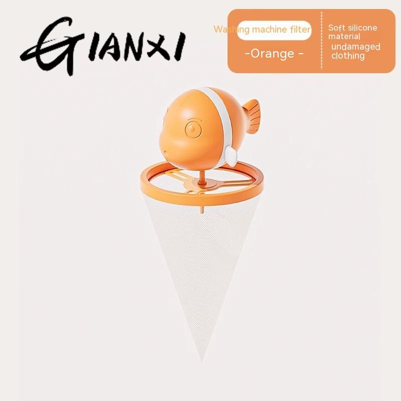 

Filter Screen Orange Laundry Balls Small Fish Pattern Washing Machine Filter Removes Lint From Clothes Useful Things For Home помаранчевий