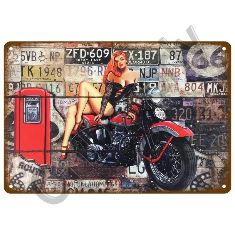 Vintage Metal Wall Sign  Retro Motor Oil Gas Racing Tin Poster for Garage  Man Cave Decor Perfect Iron Plate Decoration for Home