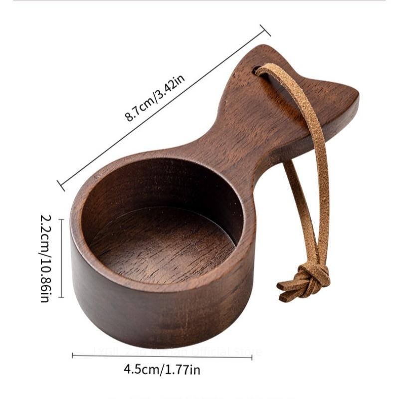 1PC Walnut Coffee Scoop, Solid Wood Scoop, Gram Scoop, Coffee Powder and Milk Powder Measuring Spoon.
