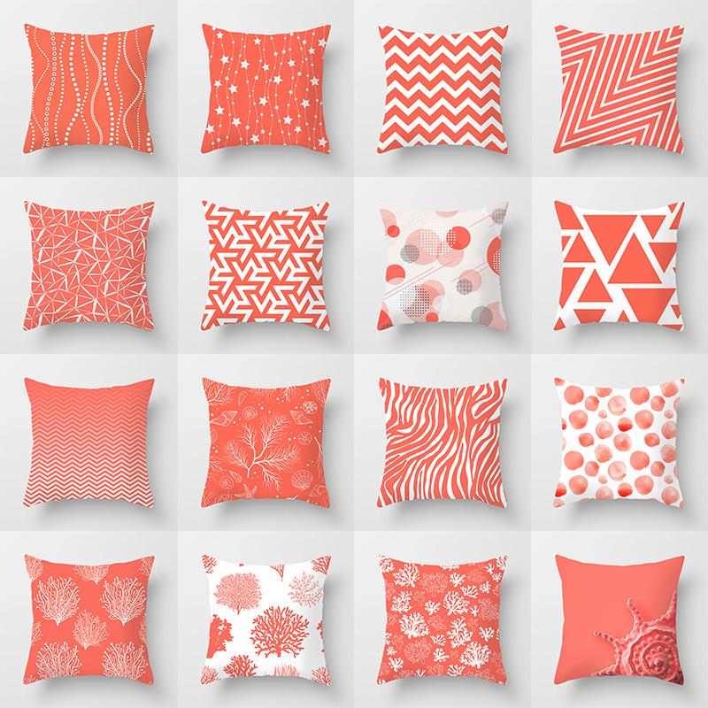 

Modern Simple Coral Geometric Pillowcase Home Sofa Pillowcase 45*45cm