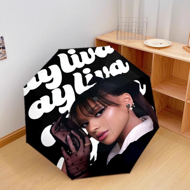 1 pz Ombrello con motivo Ayliva Ombrello portatile pieghevole Struttura a stecche in ferro Struttura a stecche Forato Ombrello da esterno per la casa