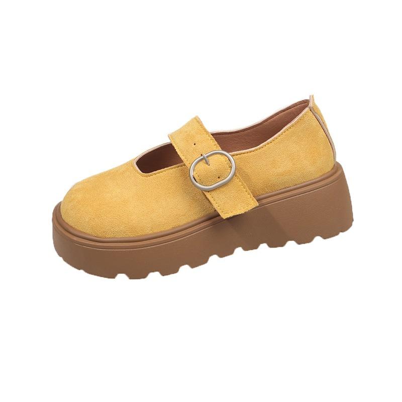 Thick-soled Women's Spring and Autumn New Muffin Thick-soled Shallow Mouth with Skirt Mary Jane Single Shoes Women