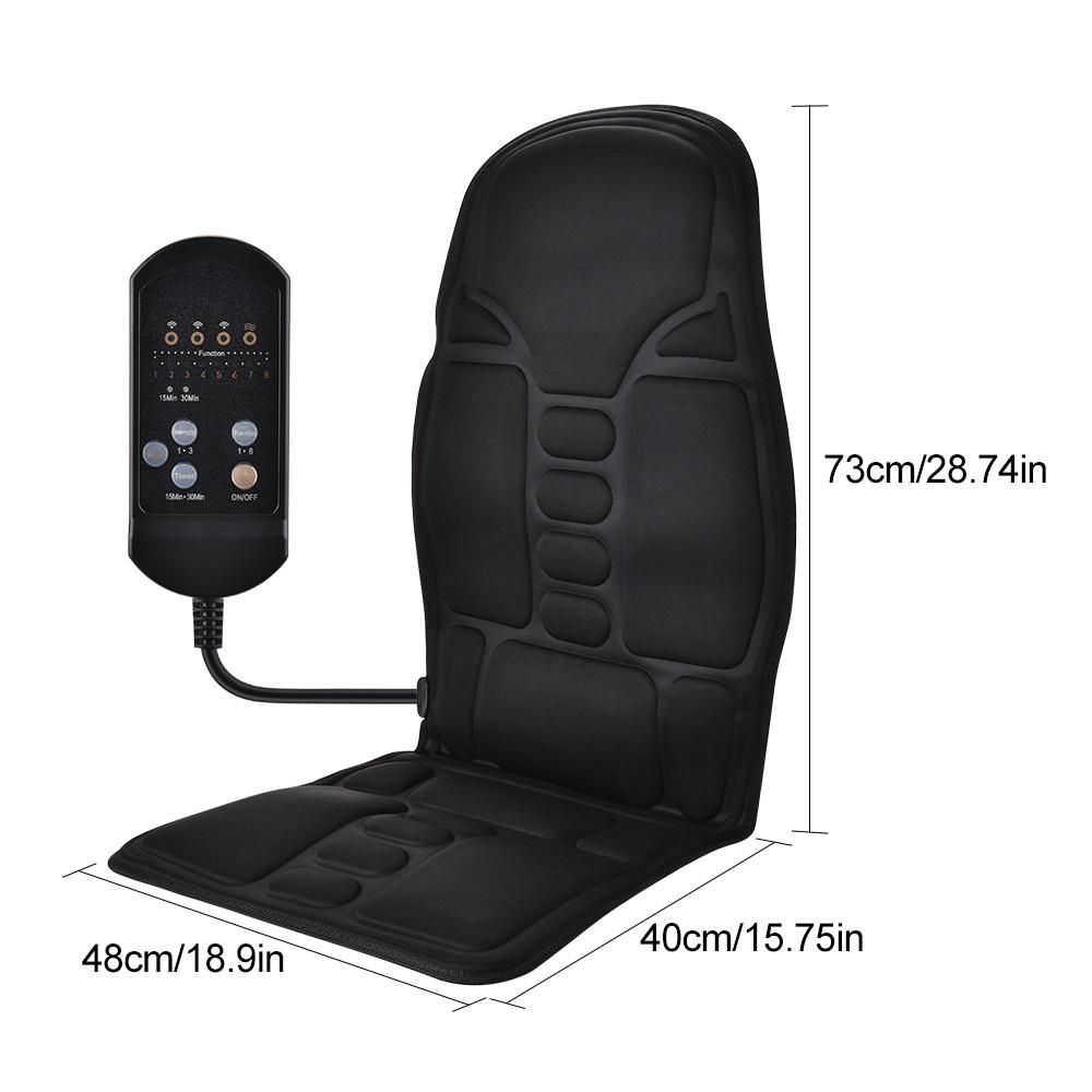 Electric Back Massager Massage Chair Cushion Heating Vibrating Car Home Office Lumbar Neck Mattress Pain Relief