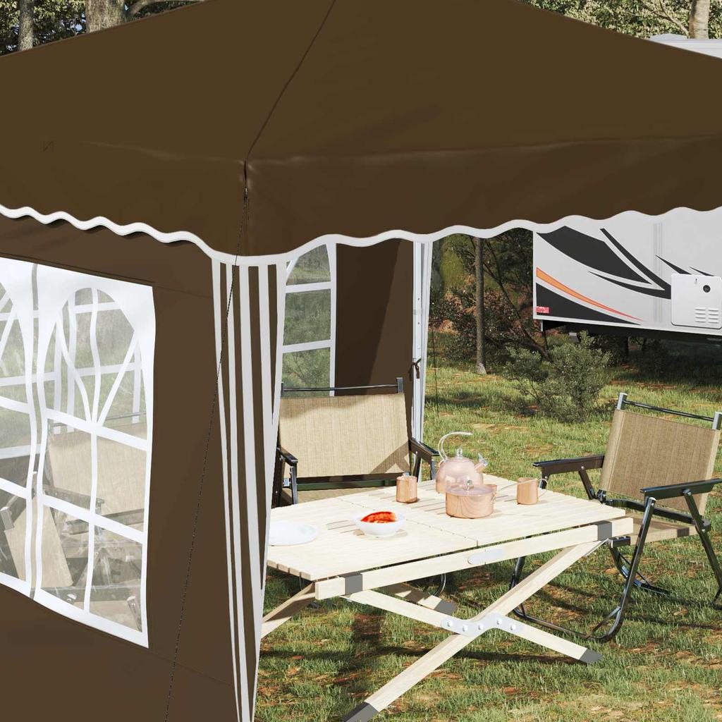 Pop Up Party Tent 288 X 288 X 245 Cm Taupe Oxford Fabric