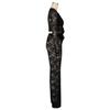 AL311 Women's Sexy Lace Flocking See-through Two-piece Set for Nightclub & Party