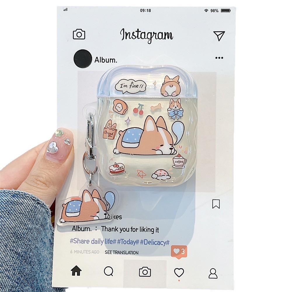 Cute Corgi Dog IMD Earphone Cover for Apple AirPods 1 /1 Generation Cartoon Pendant Case PRO1/PRO1