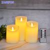 3PCS Flickering Swinging Flameless LED Candles Long Lasting USB Pillar Candle Window Lamp Portable Atmosphere Lamp