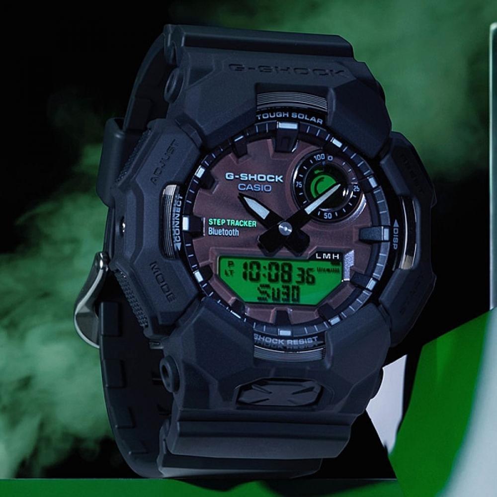 Casio G Shock G Shock Black And Electro Green Ga b010beG 1ajf