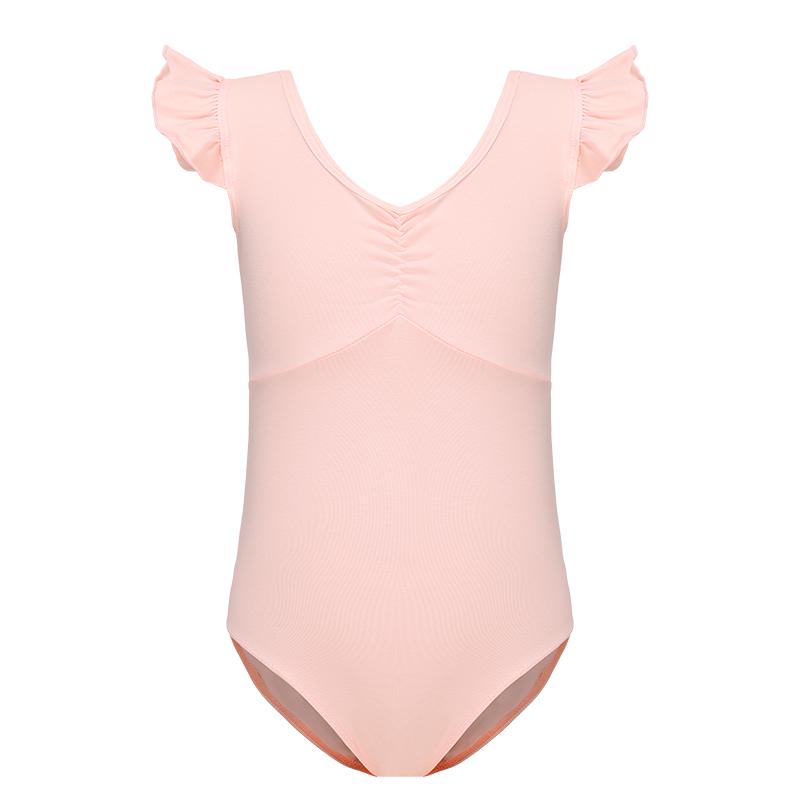 

Балетные купальники для девочек-малышей с короткими рукавами и оборками, наряд для танцовщицы, боди для художественной гимнастики 110 розовый