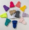 Plus Nao Strickmütze für einfarbiges warmes Rot Kinder, Babys, Jungen, Mädchen, Unisex, Gerippt, Schlicht, Farbe, -
