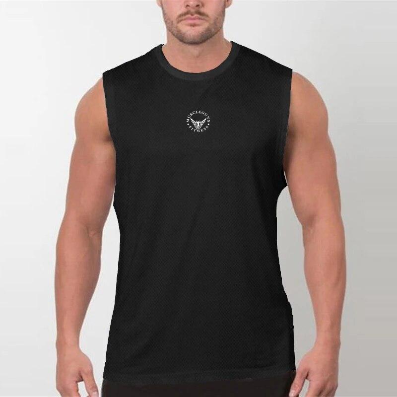 Do The Work Muscleguys Бренд Тренажерный зал Спорт Бодибилдинг Фитнес Тренировки Летняя быстросохнущая майка с круглым вырезом и сетчатым принтом с принтом L