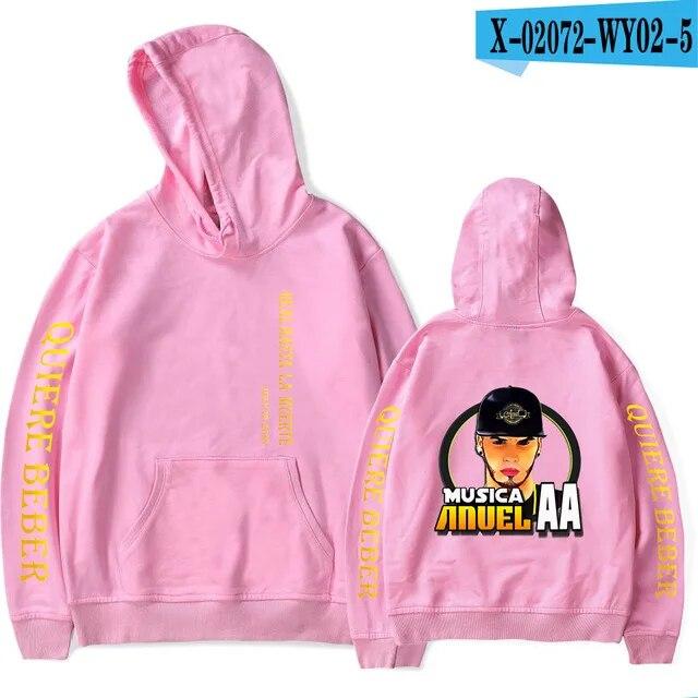 Anuel AA Printed Hoodies Sweatshirt Coat Real Hasta La Muerte casual Tracksuit Costume Unisex Women Clothing Anime Pullover Hoodie