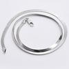 Women Men Simple Silver Plated Flat Gift Snake Chain Herringbone Choker Necklace