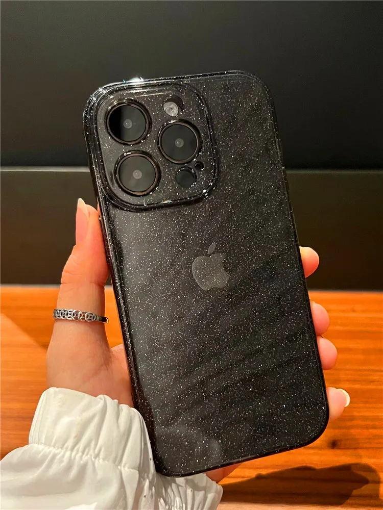 Luxury Bling Glitter Clear Phone Case For iPhone 16 pro Max 15 14 13 12 11 X XR XS 7 8 Plus SE Soft Transparent Silicone Cover