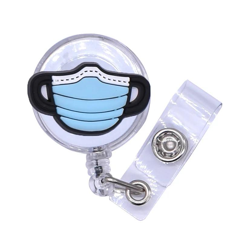 1pc High Quality Silicone Retractable Hospital Nurse Badge Holder Reel Cute Cartoon ID Card Holder Keychains